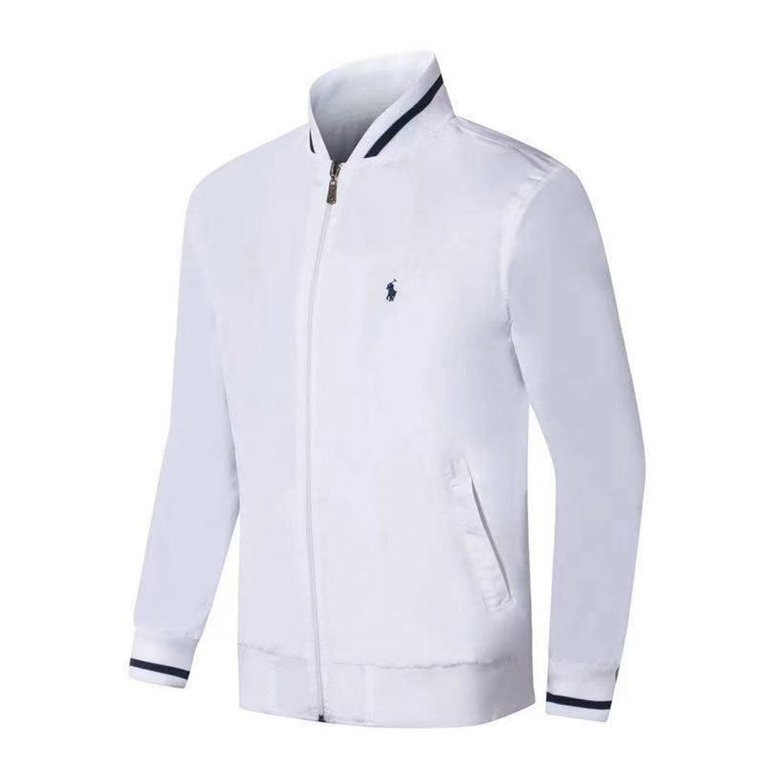 PRL Men's White Small Pony Longsleeves Track Jacket - Obeezi