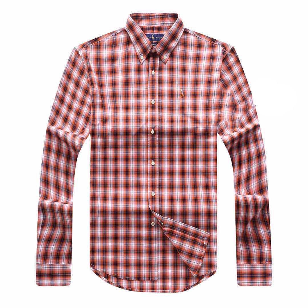 PRL Mini Pony Logo Striped Long Sleeve Shirt- Orange - Obeezi