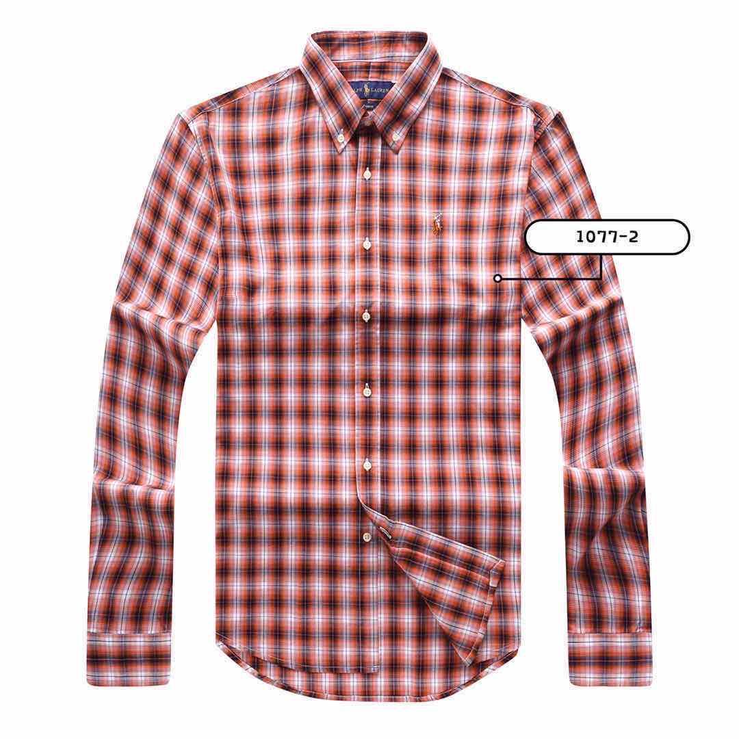 PRL Mini Pony Logo Striped Long Sleeve Shirt- Orange - Obeezi