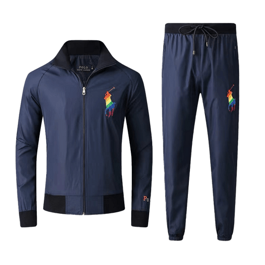 Prl Multicolor Big Pony Rugby Plain polythene Tracksuit - Navy Blue - Obeezi.com