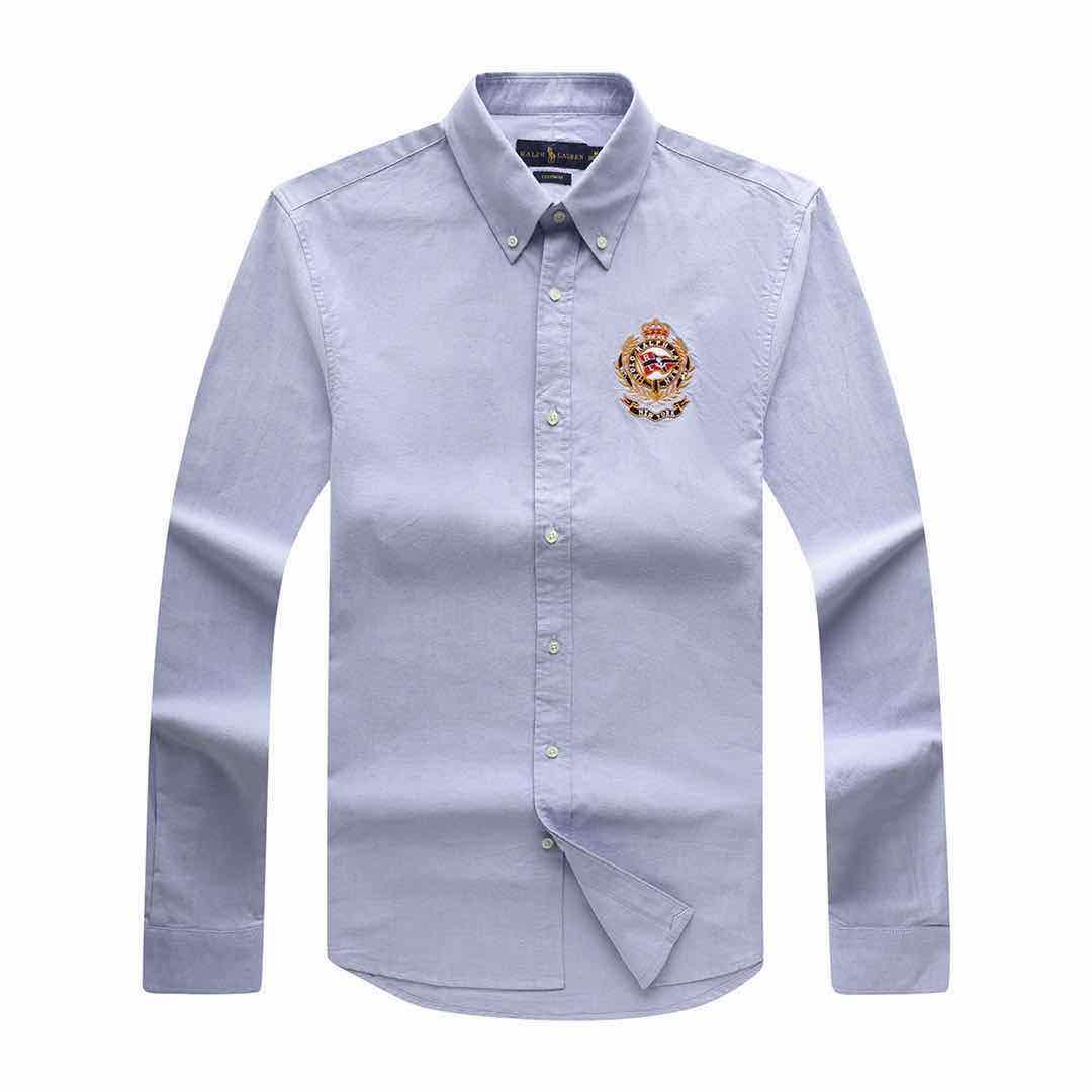 PRL Premium Cotton Long Sleeve Shirt With Bold Logo Design- Blue - Obeezi