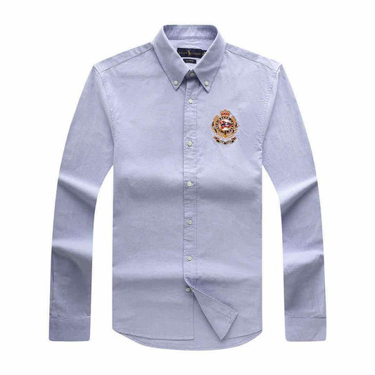 PRL Premium Cotton Long Sleeve Shirt With Bold Logo Design- Blue - Obeezi