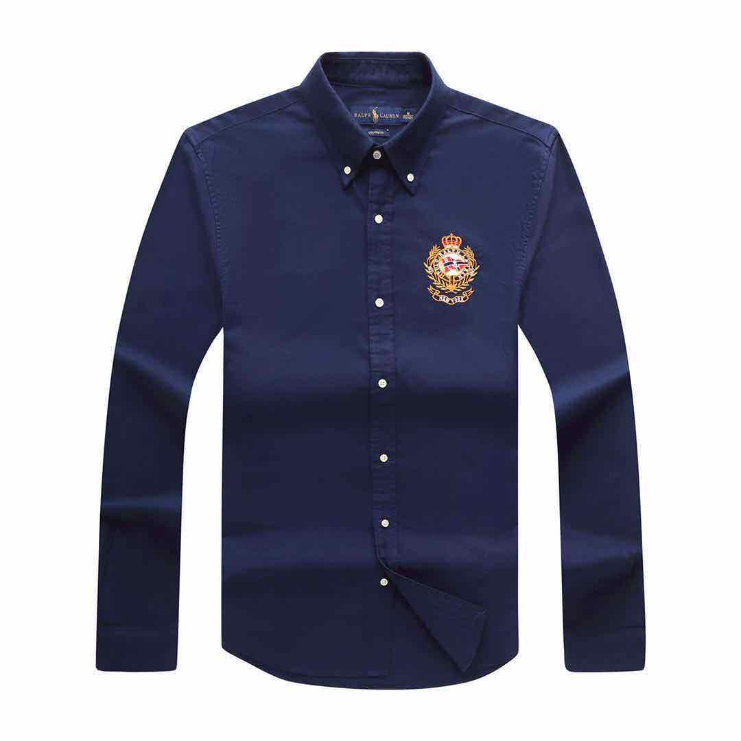 PRL Premium Cotton Long Sleeve Shirt With Bold Logo Design- NavyBlue - Obeezi
