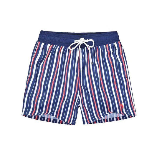PRL Simple Fashion NavyBlue White and Red Shorts - Obeezi