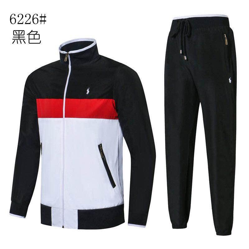 Prl Small Pony Design Black And Red Jacket Tracksuit - Obeezi