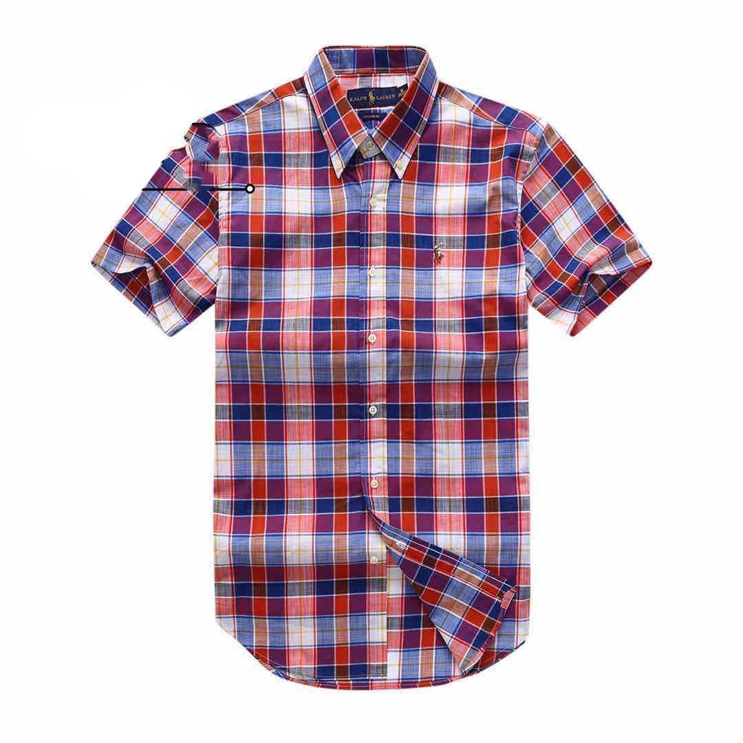 PRL Small Pony Logo Checked Short Sleeve Shirt - Obeezi