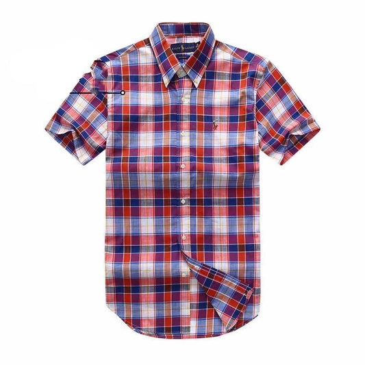 PRL Small Pony Logo Checked Short Sleeve Shirt - Obeezi