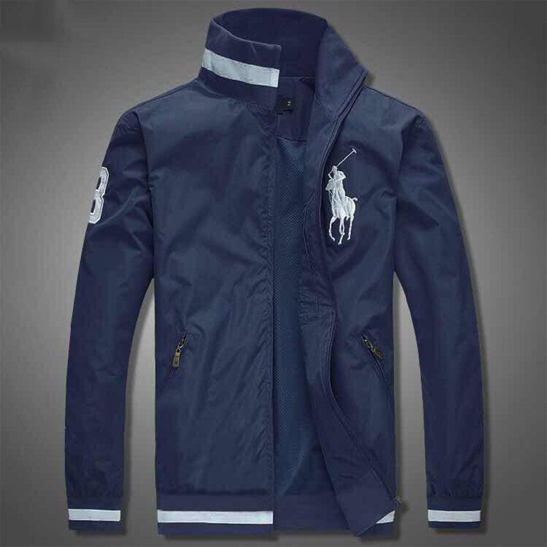 Prl Zip Mock Neck Jacket Tracksuit-Navy-blue - Obeezi