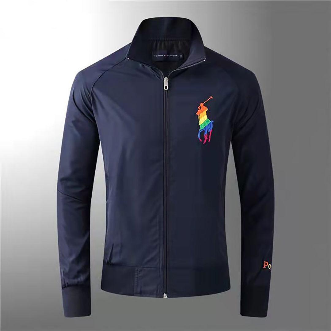 PRL Zip-Thru Multi Colour Logo Performance Jacket-Navy Blue - Obeezi.com