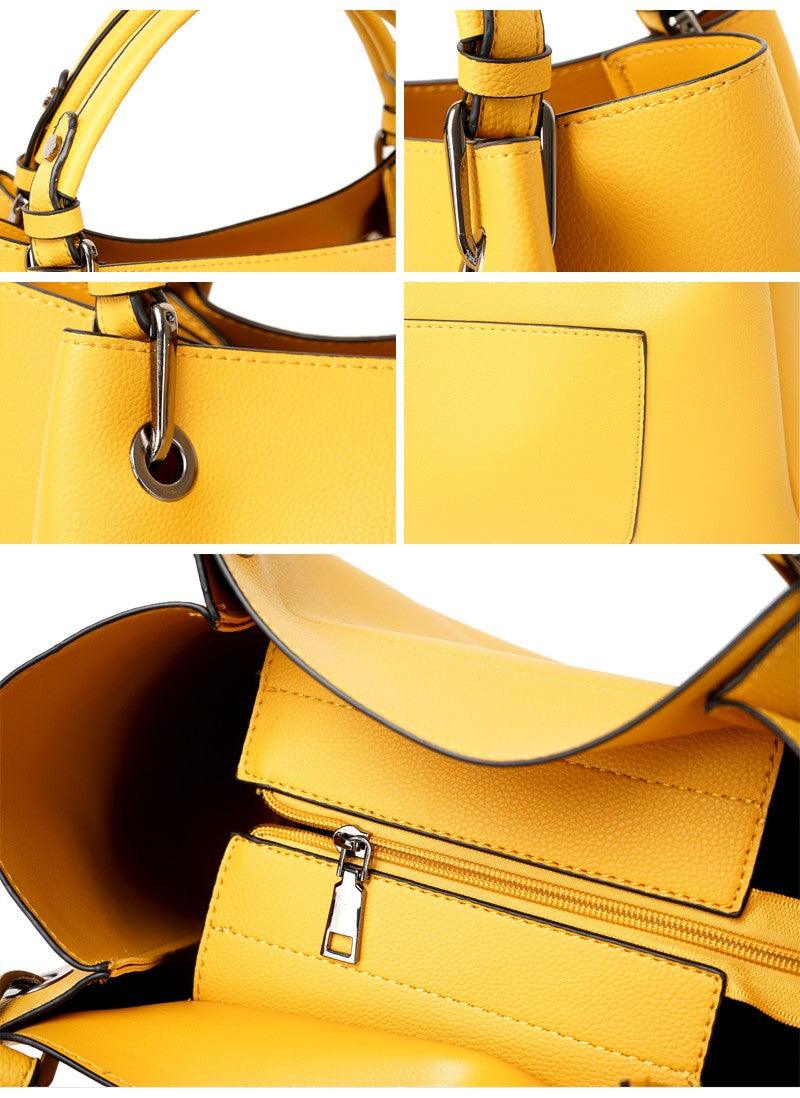 Prolific Colourful 3 in 1 Genuine Leather Women Red Handbags - Obeezi.com