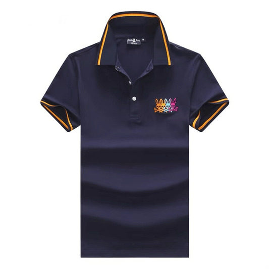 Psy Multi Bunny Collar Essential Regular Fit Polo- Navy Blue - Obeezi.com