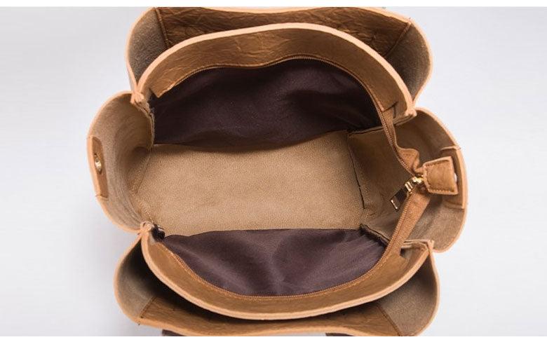 PU 3pcs in 1 set Women's handbags Brown - Obeezi.com