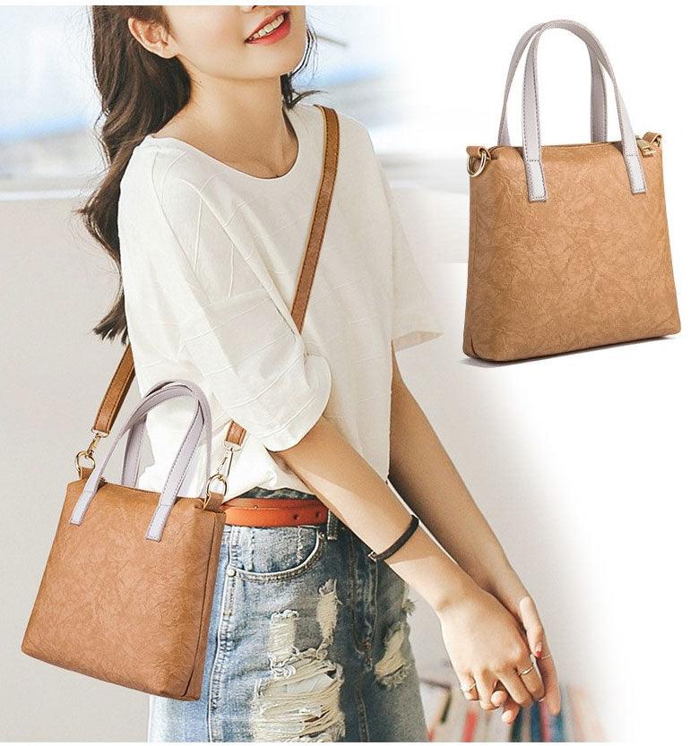 PU 3pcs in 1 set Women's handbags Brown - Obeezi.com