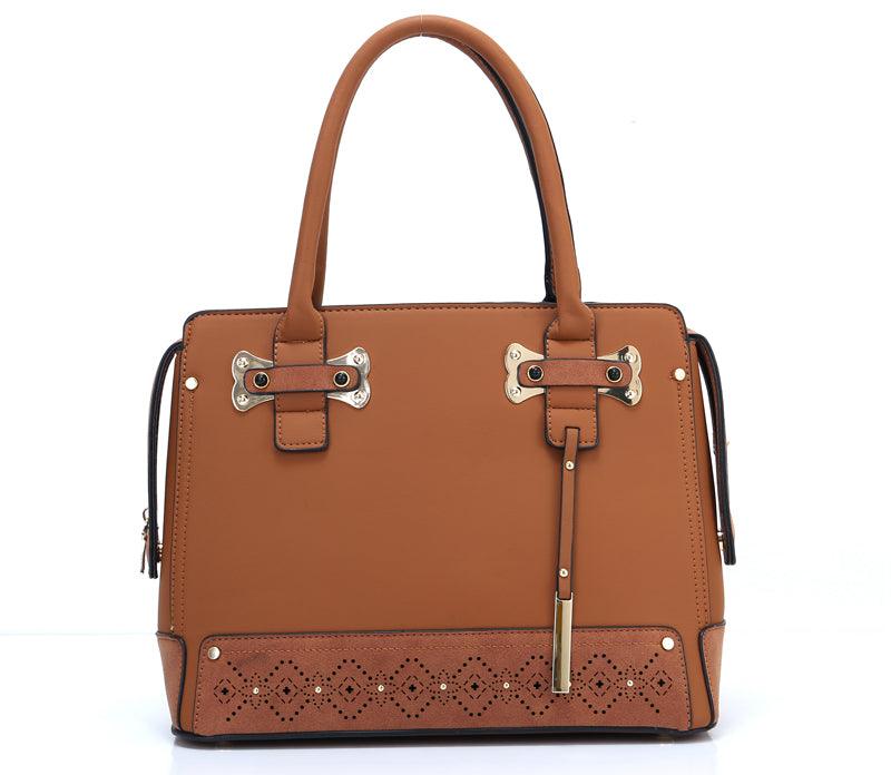 PU Fashion 3 Pieces in 1 Set Women Handbag Brown - Obeezi.com