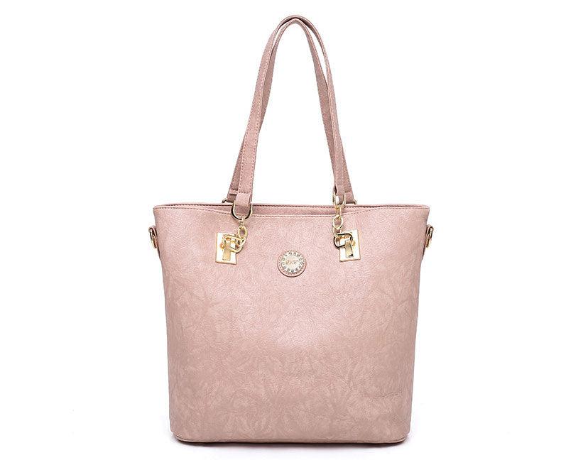 PU High Quality Leather Elegant 5 in 1 Set handbag Cream - Obeezi.com