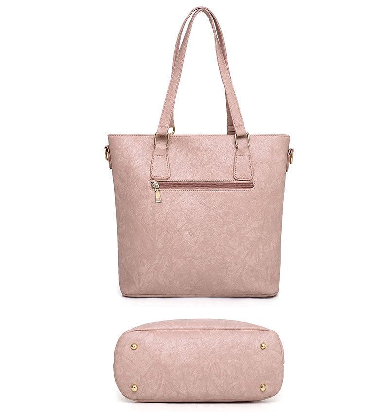 PU High Quality Leather Elegant 5 in 1 Set handbag Cream - Obeezi.com