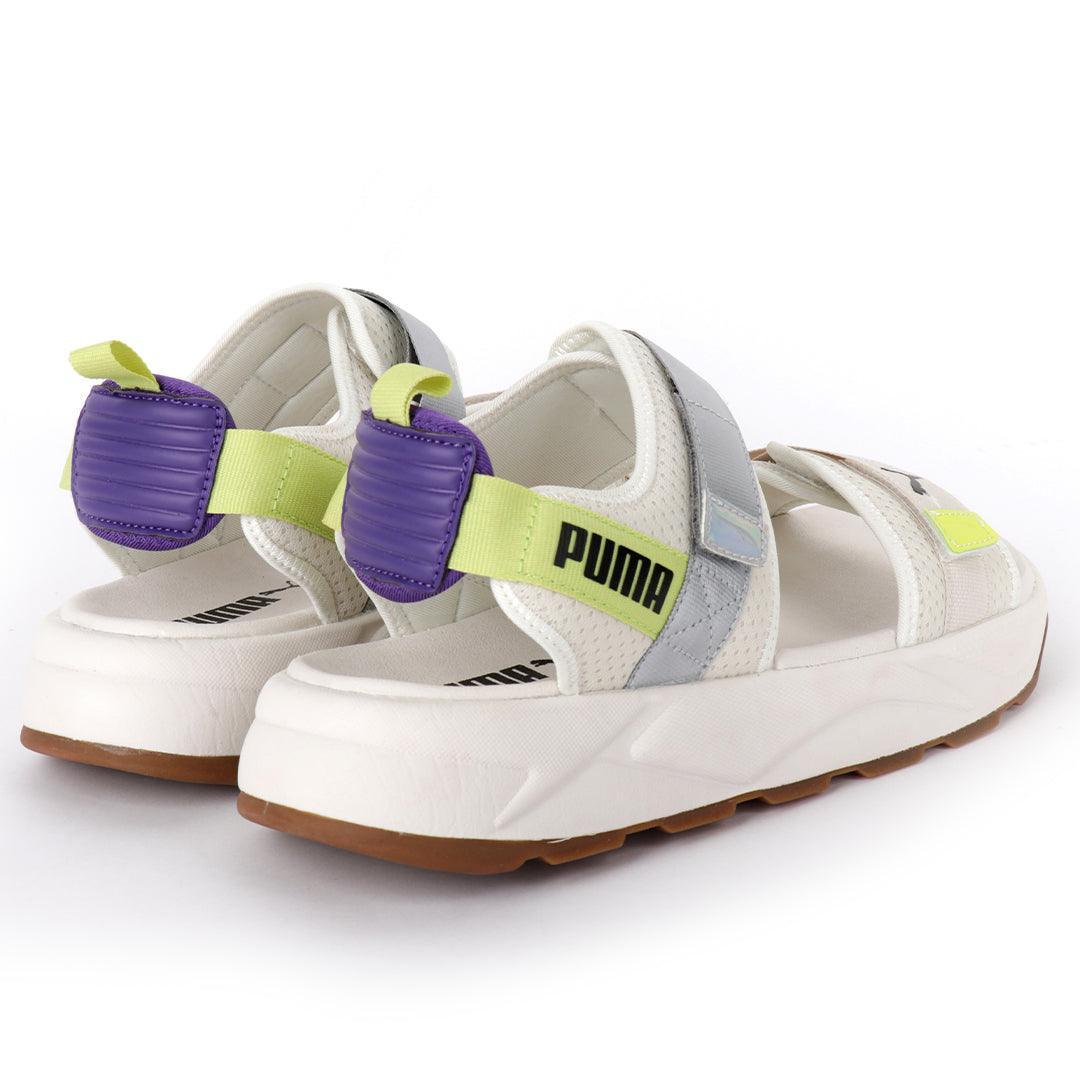 PU Rs Future Rider Sandals Iri Full Black Designed-White - Obeezi.com