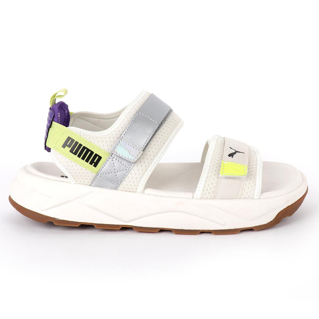 PU Rs Future Rider Sandals Iri Full Black Designed-White - Obeezi.com
