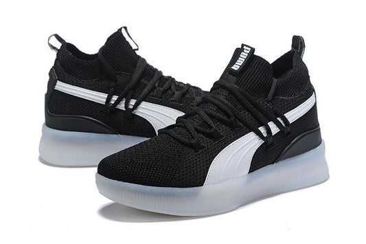 PUMA Clyde Court-Disrupt Black White Sneakers - Obeezi