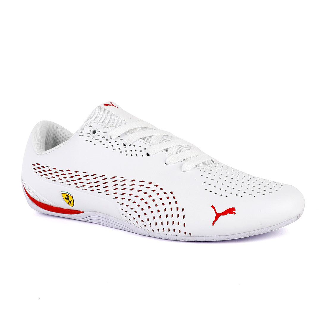 Puma Ferrari SF Drift Cat 5 Ultra II Sneakers- White And Red - Obeezi