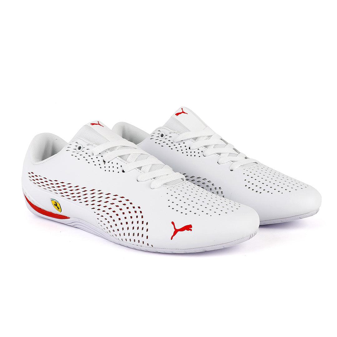 Puma Ferrari SF Drift Cat 5 Ultra II Sneakers- White And Red - Obeezi