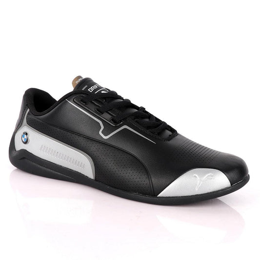 Puma Motor Sport Drift Cat Black Silver Leather Sneakers - Obeezi