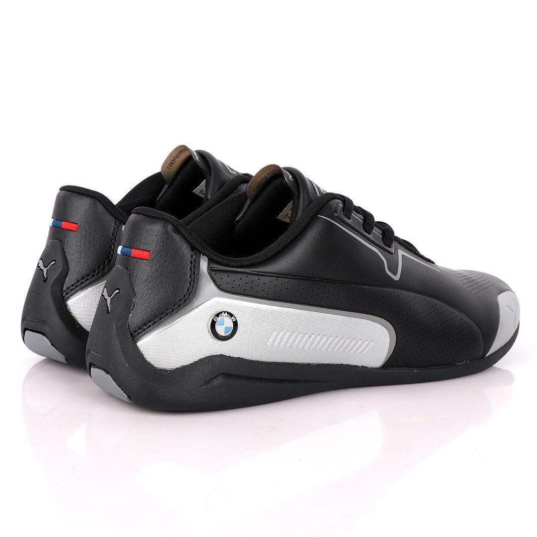 Puma Motor Sport Drift Cat Black Silver Leather Sneakers - Obeezi