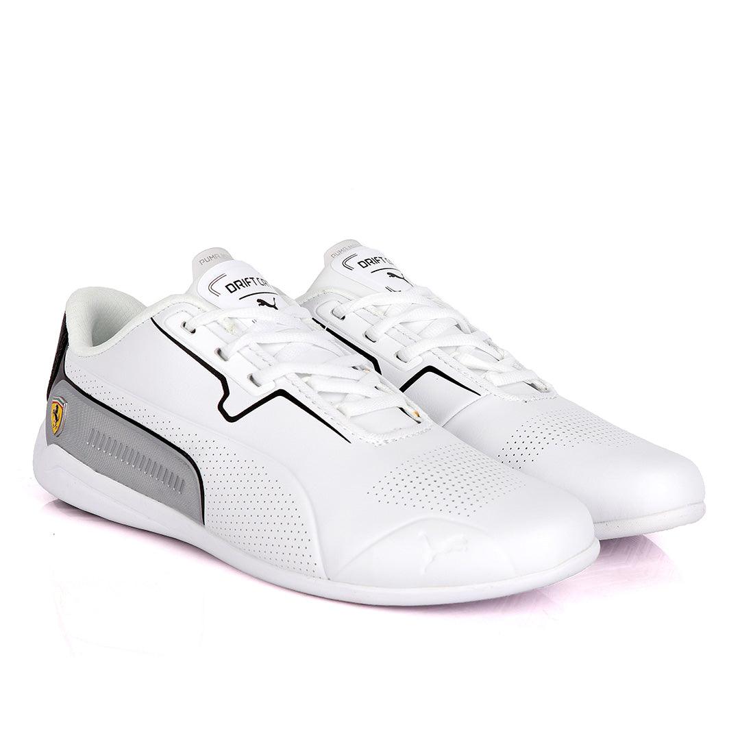Puma Motor Sport Drift Cat White Leather Sneakers - Obeezi