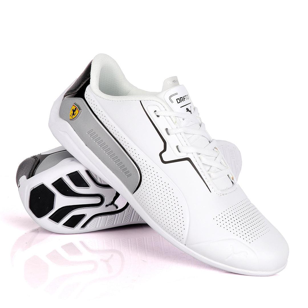 Puma Motor Sport Drift Cat White Leather Sneakers - Obeezi