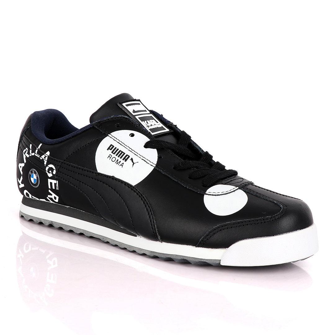 Puma Roma Karl Lagerfeld Black And White Sneakers - Obeezi