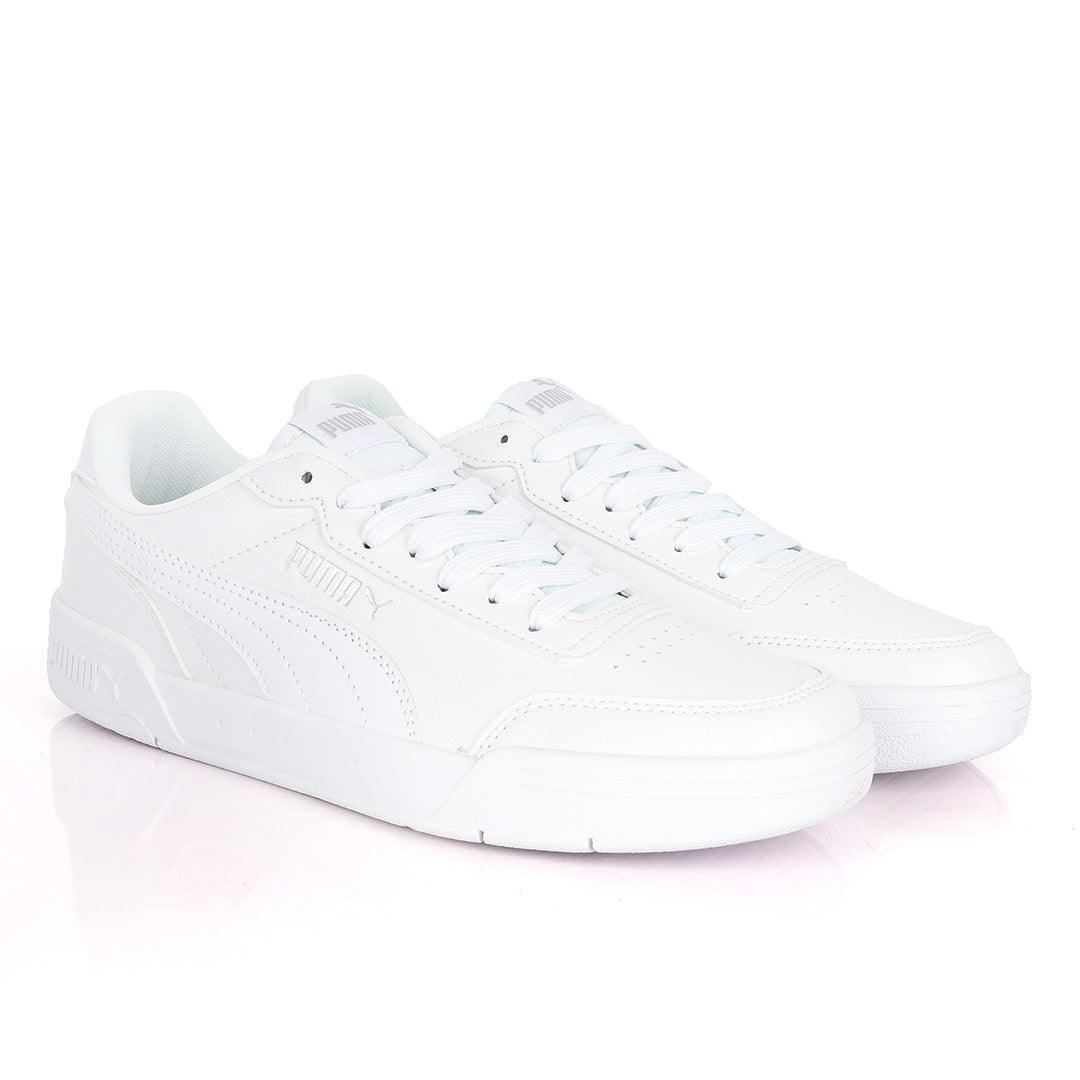 Puma Soft Foam Optimal Comfort All White Leather Sneakers - Obeezi