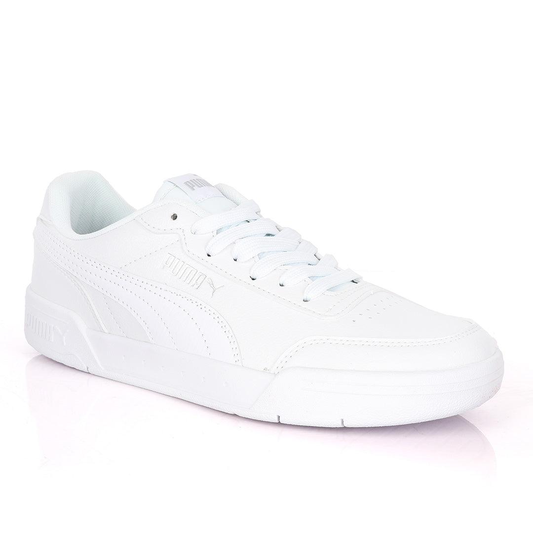 Puma Soft Foam Optimal Comfort All White Leather Sneakers - Obeezi