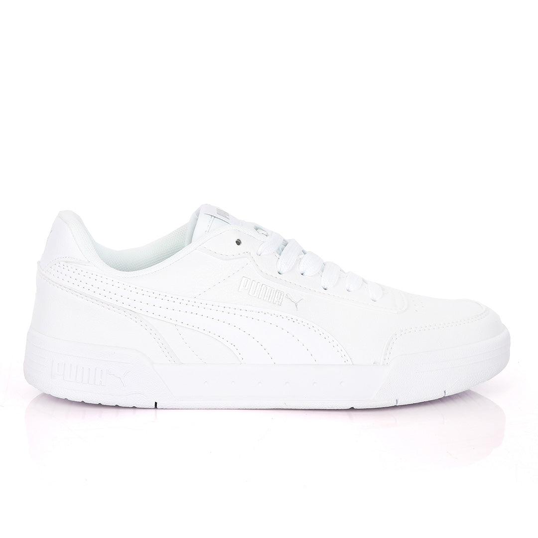 Puma Soft Foam Optimal Comfort All White Leather Sneakers - Obeezi