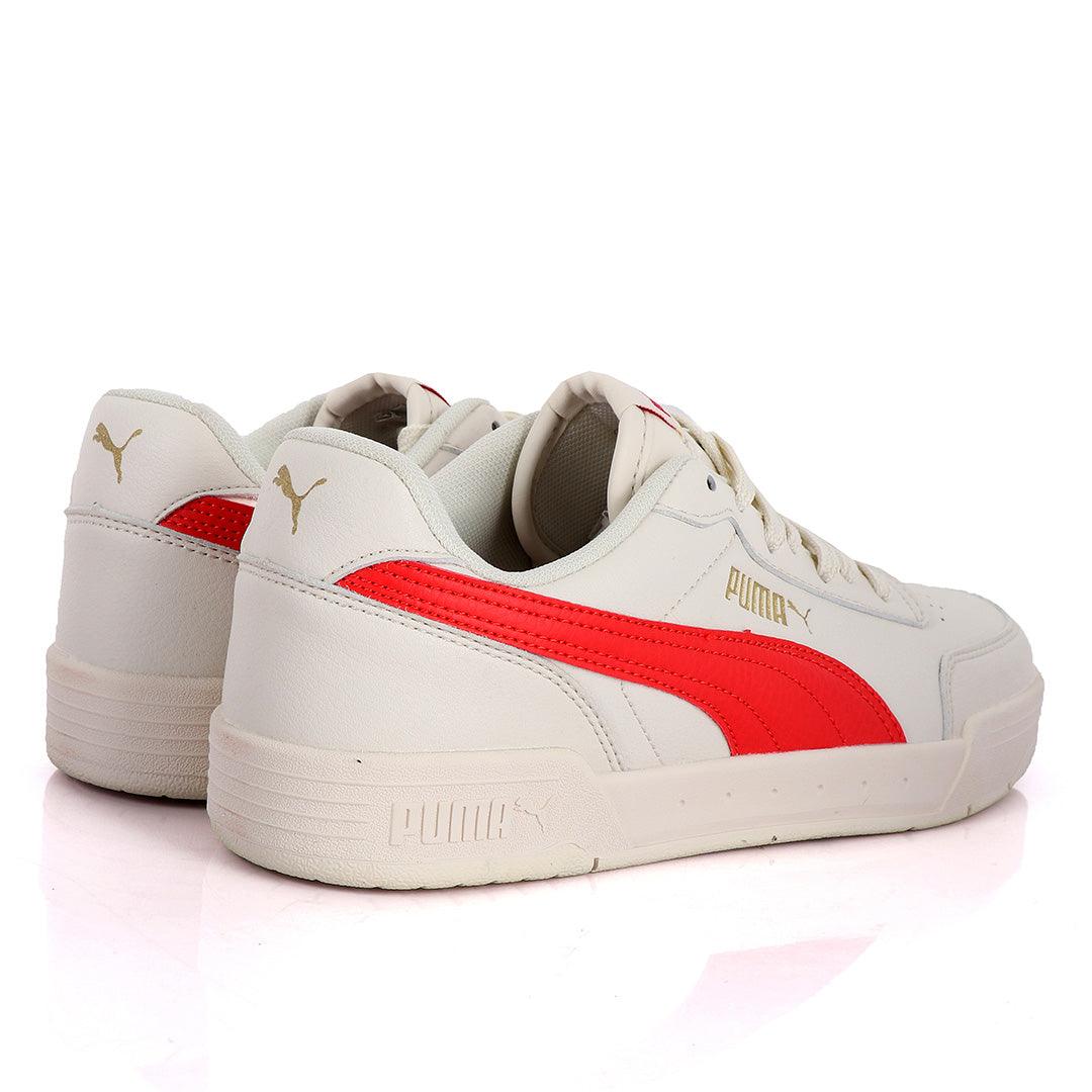 Puma Soft Foam Optimal Comfort Off-White And Red Leather Sneakers - Obeezi