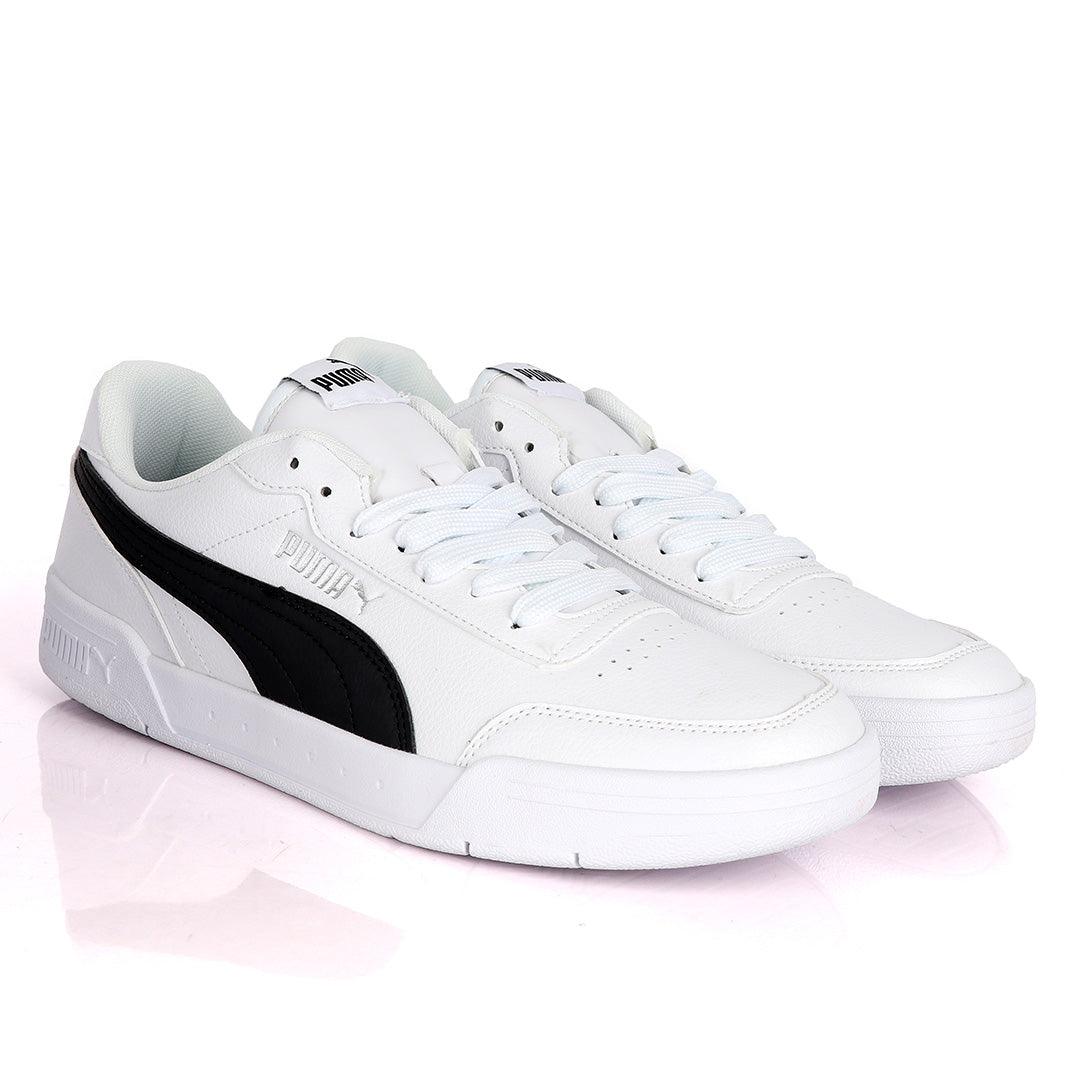 Puma Soft Foam Optimal Comfort White And Black Leather Sneakers - Obeezi