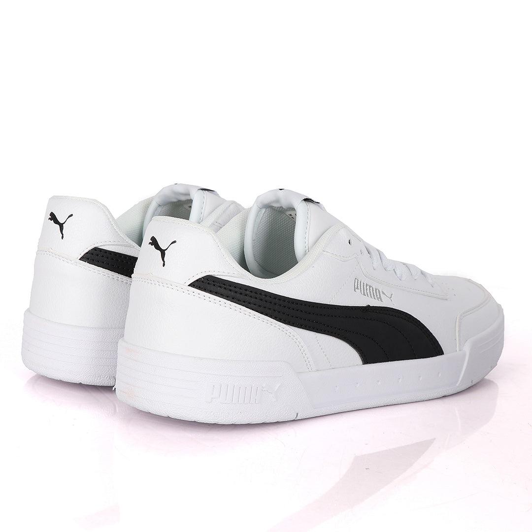 Puma Soft Foam Optimal Comfort White And Black Leather Sneakers - Obeezi