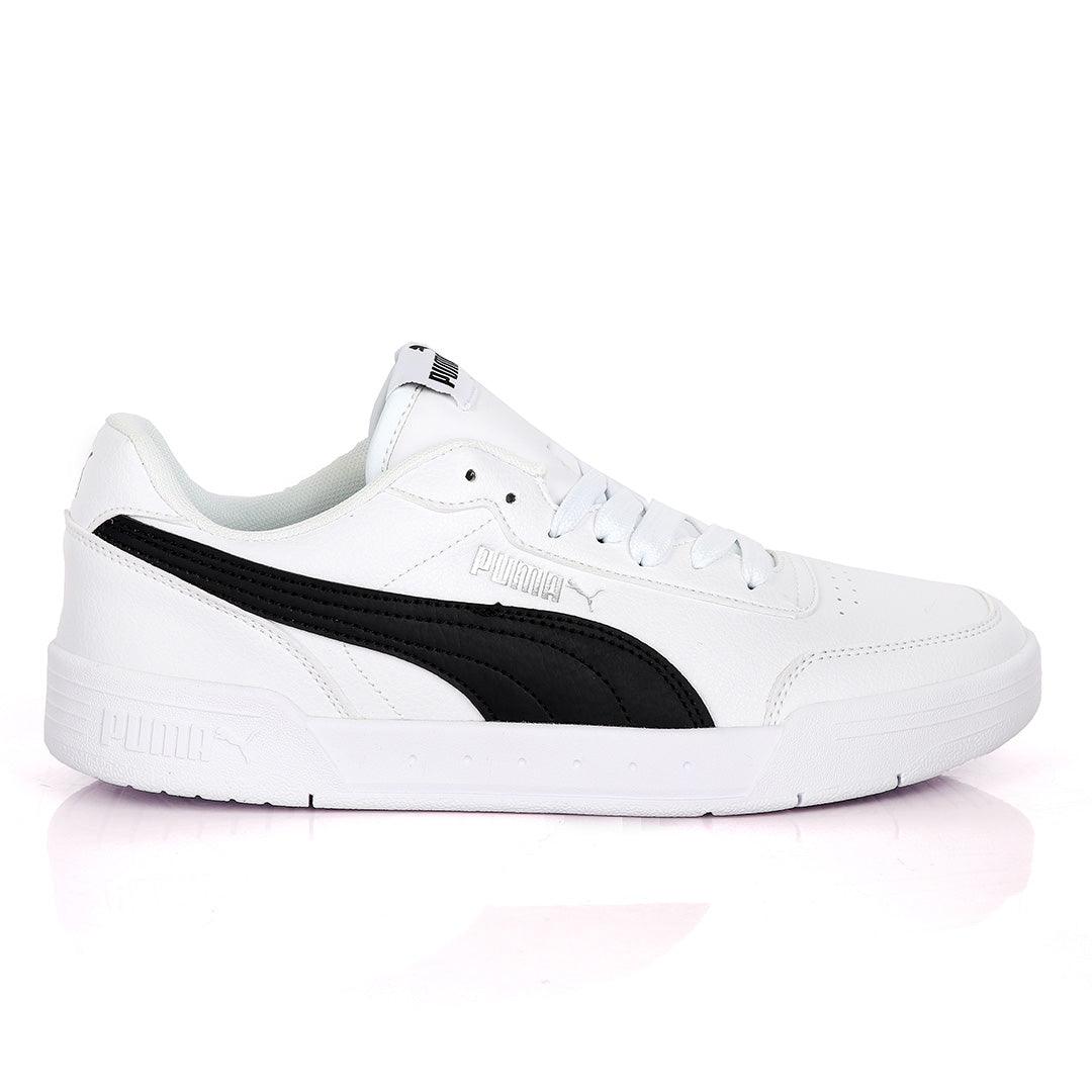 Puma Soft Foam Optimal Comfort White And Black Leather Sneakers - Obeezi