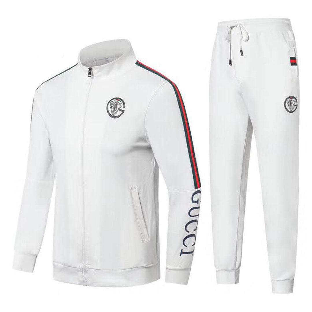Quality All White Hand Design Thick Tracksuits - Obeezi