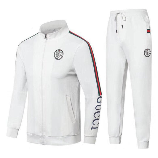 Quality All White Hand Design Thick Tracksuits - Obeezi