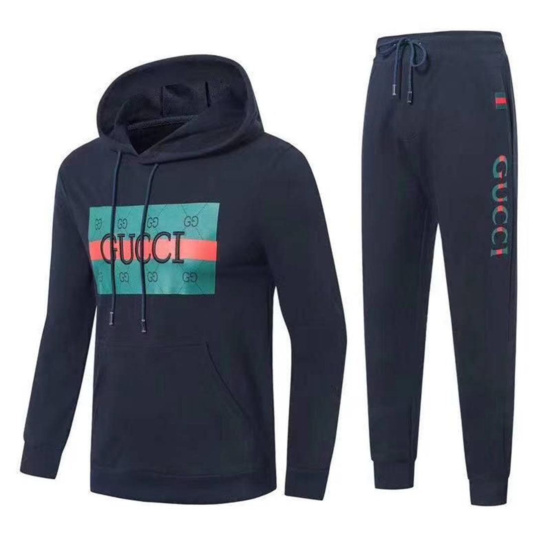 Quality NavyBlue Front Design Cotten Tracksuits - Obeezi