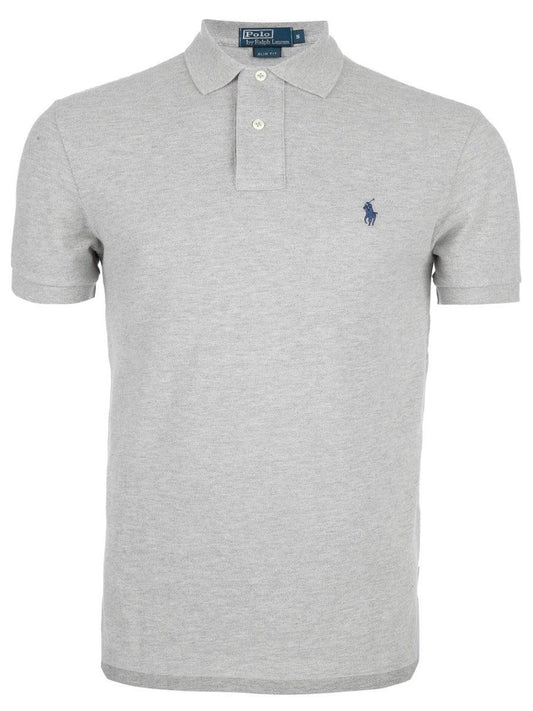 R L Custom Fit Men's Shortsleeve Small Pony Polo Grey - Obeezi