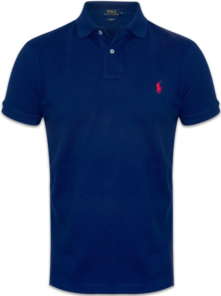 R L Custom Fit Men's Shortsleeve Small Pony Polo Navyblue - Obeezi