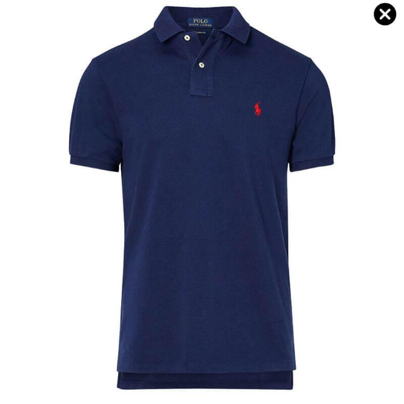 R L Custom Fit Men's Shortsleeve Small Pony Polo Navyblue - Obeezi