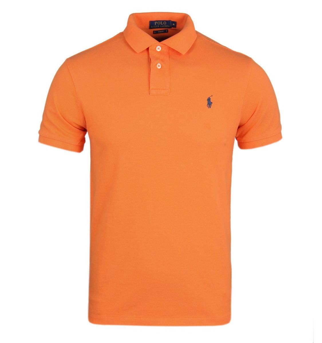 R L Custom Fit Men's Shortsleeve Small Pony Polo Orange - Obeezi