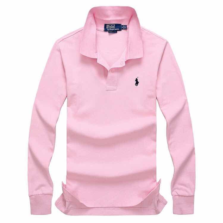 R L Long-sleeved Small Pony T-shirt Polo Pink - Obeezi