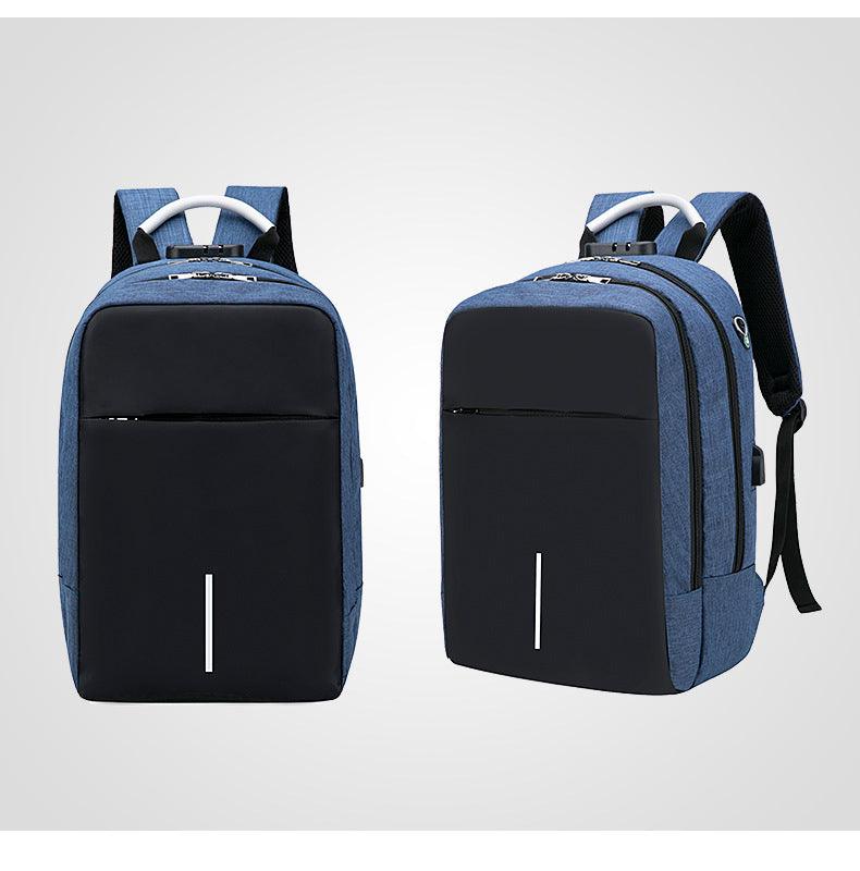 Raids Anti-Theft Backpack With Usb Charging Ports Code Lock Blue Bags - Obeezi.com