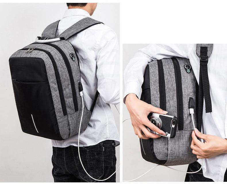 Raids Anti-Theft Backpack With Usb Charging Ports Code Lock Grey Bags - Obeezi.com