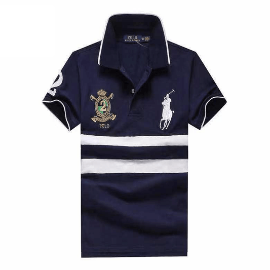 Ralp Skinny Fit Cotton Polo Shirt- NavyBlue - Obeezi.com