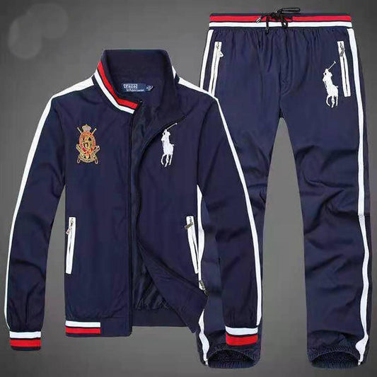 Ralpo Two Piece Cotton Designed Track Suit - NavyBlue - Obeezi.com