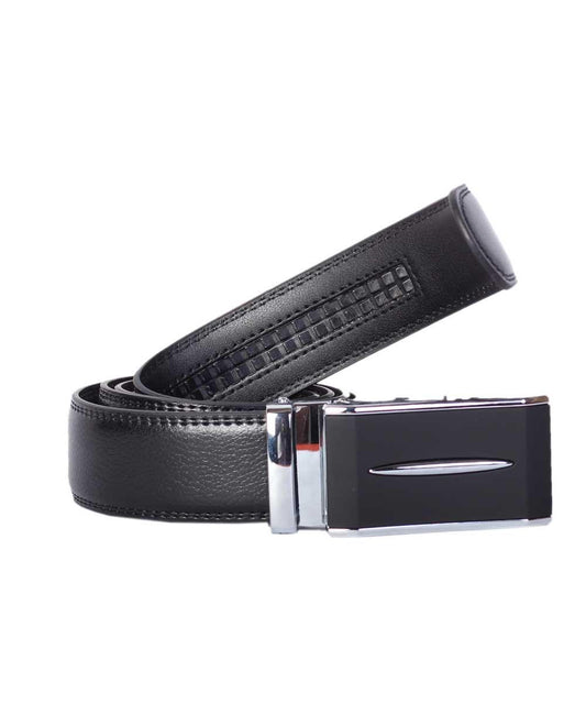 Ratchet Designer Automatic Black Leather Belt - Obeezi.com